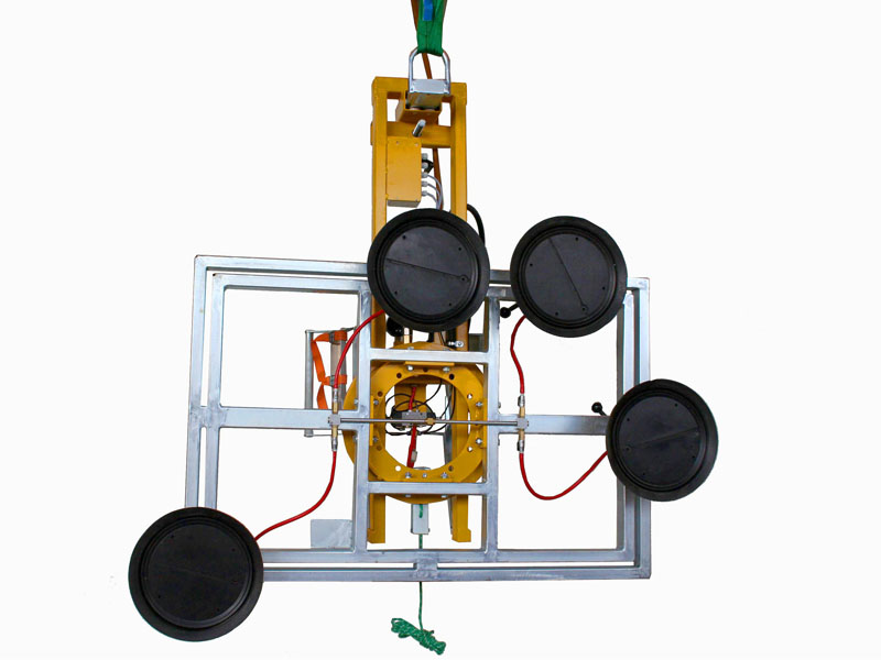 Vacuum lifter 7005-D43 SO04/E is a suction cup lifter that was adapted to suit the needs of window manufacturers. This pneumatically operated suction cup lifter is able to move elements weighing up to 400 kg.