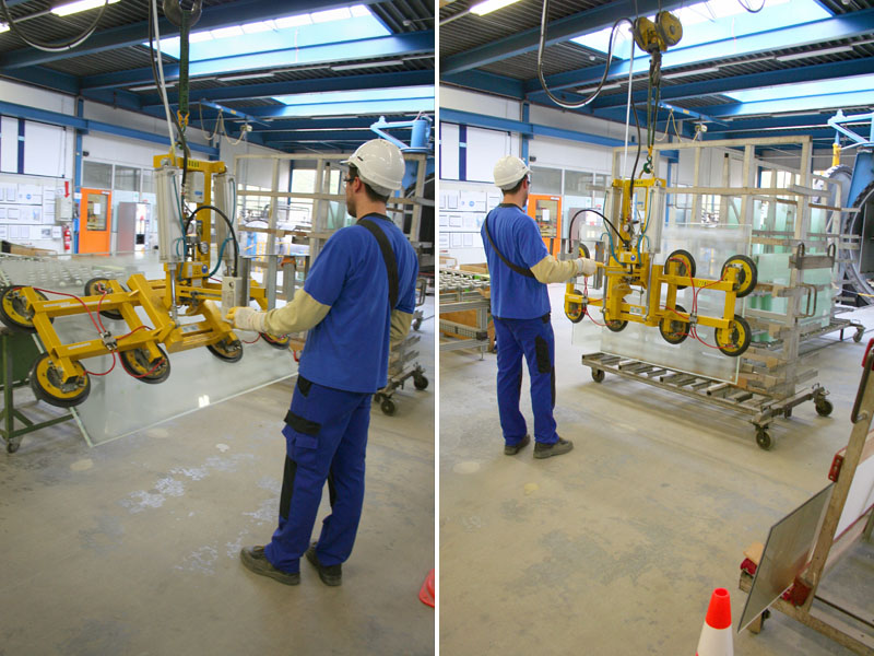 Vacuum lifter 7025-C-1000/E used in glass processing