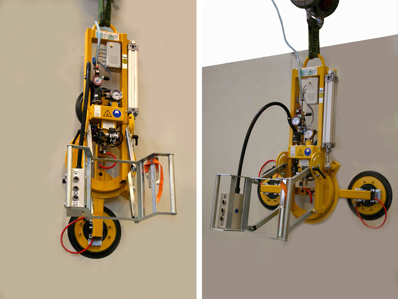 Vacuum lifter 7025-MD4-2/E was designed for the production of windows and doors. The spacing between suction cups can be altered.