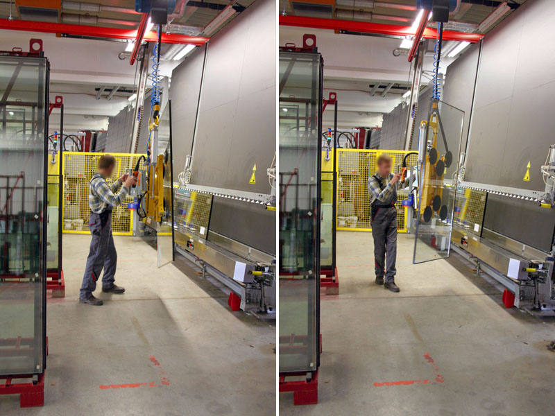 Vacuum lifter 7025-MD2-4 used in insulating glass production