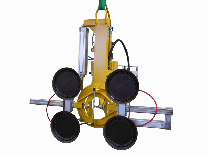 The 7025-MDmS4-2/E vacuum lifter is intended to assist with the production windows and doors. The spacing of its suction cups is variable.