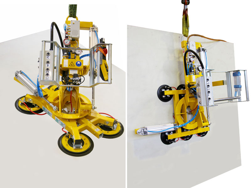 The7025-MDS4/E vacuum lifter is the one you need for the production of insulating glass or for window production, where a vacuum lifter is needed to rotate and tilt.