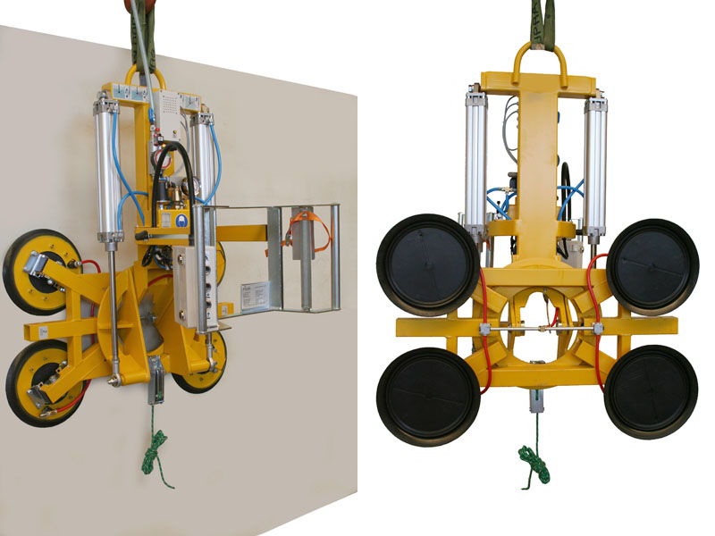 The 7025-MDmS4/E vacuum lifter is the one you need for the production of insulating glass or for window production, where a vacuum lifter is needed to rotate and tilt.