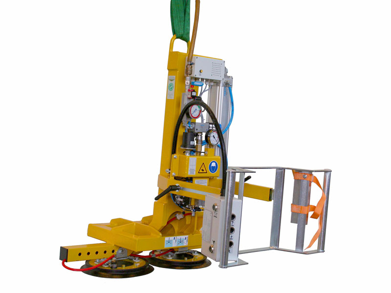 DThe 7025-MS4-2/E e vacuum lifting device was designed for the production of windows and doors. The spacing of its suction cups is variable.